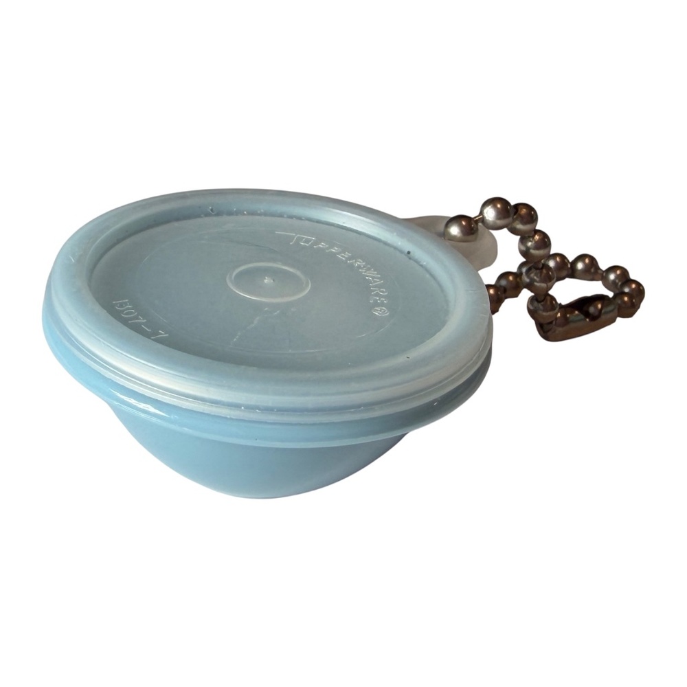 Tupperware Vintage Light Blue with Clear Lid Wonderlier Bowl Keychain